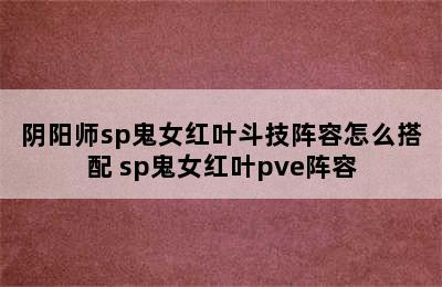 阴阳师sp鬼女红叶斗技阵容怎么搭配 sp鬼女红叶pve阵容